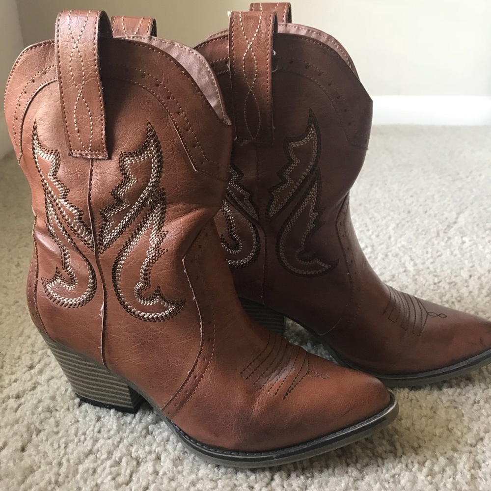 Brown cowboy boots